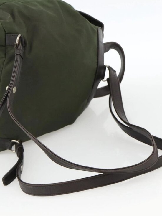 PRADA Backpack Nylon Green Silver Auth bs34256 main image 14